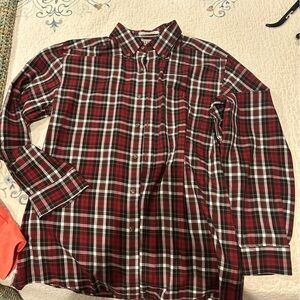 LL BEAN plaid button down shirt